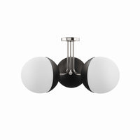 Modway - Stellar 3-Lumière Lumière de plafond semi-encastrée - Nickel poli à l’opale-Éclairage de plafond moderne à 3 lumières