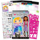Fashion Angels - Portfolio Compact de Mode-CONTENU DE LA BOÎTE – 30 feuilles de croquis, 4 pages de pochoirs amovibles, plus de 4 pages de conseils et 100+ autocollants mode. Conçu aux États-Unis. Convient aux enfants de 6 ans et plus