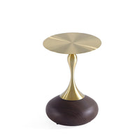Manhattan Comfort - Table d’appoint Patchin 15,75 po moderne - brun et or-Table d’appoint moderne pour salon