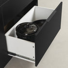 South Shore - Olio - Îlot de cuisine avec porte et tiroirs - Noir mat et Faux marbre blanc-Entretien: Nettoyer avec un linge sec
