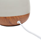 Simple Designs - Petite lampe de table du milieu du siècle - bois foncé et gris clair-8