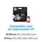 HP - Cartouche d'encre originale 62XL tricolore, haut rendement-Comprend des cartouches pigmentées à base de colorant cyan, magenta et jaune