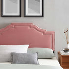 Modway - Adelaide Performance Velvet Lit de plateforme King, Rose poussiéreuse-Poutre centrale renforcée et jambes de soutien