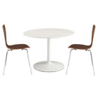 Modway - Revolve 3 pièces Ensemble à manger - Noyer blanc-Chaises : siège en contreplaqué massif