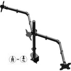 Rocelco - Support de bureau réglable de 45 po avec support triple pour écran et tapis anti-fatigue-Les dimensions ADR45 de la surface de travail sont de 22,6" de profondeur x 45" de largeur
