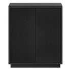 Hudson&Canal - Meuble d'appoint Alston 28 po de largeur - Grain noir-Comprend deux portes battantes et une étagère centrale réglable