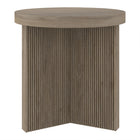 Hudson&Canal - Table d'appoint ron Holm 22" L - Chêne gris vieilli-Le plateau de table a une capacité de poids de 50 lb