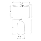 Monarch Specialties - Luminaire - 24 po H Lampe De Table - Béton Noir - Abat-Jour Gris - Contemporain-Attaché avec un câble transparent de 5 pieds, placez cette lampe polyvalente sur une table d'appoint, une table de nuit ou une table de chevet pour une source d'éclairage à la mode