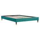 Modway - Harlow Performance Velvet Cadre complet de plate-forme, Sarcelle-Cadre complet de plate-forme