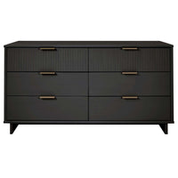 Manhattan Comfort - Granville commode double large moderne 55,04" - gris foncé-Moderne-contemporain avec une touche de glamour - grande commode double pour chambre