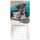 Mead - Calendrier décoratif Copains à pattes 2027, 12 po x 12 po, bilingue-Couvre une période de 16 mois pour une planification prolongée