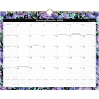 AT-A-GLANCE - Calendrier mural mensuel BADGE floral 2026 - 11 7/8 po H x 14 7/8 po l - bilingue-Format des pages : 11 7/8 po H x 14 7/8 po l