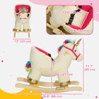 Qaba - Cheval à bascule licorne pour tout-petits avec sons et ceinture de sécurité-Le revêtement en peluche douce offre une assise confortable 