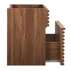 Modway - Render Fixation murale de 18" Armoire de toilette de salle de bain (lavabo non inclus) - Noyer-Tiroir à extension complète
