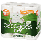 Cascades Tuff Enviro - Rouleaux Essuie-tout - tailles multiples - 2 épaisseurs - 105 Feuilles - Blanc - 4 Paquets de 6 Rouleaux - 24 Rouleaux-Taille des feuilles : 27,4 x 13,7 cm