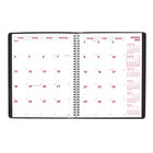 Brownline - 2026 Agenda mensuel Essential 14 mois - 11 po x 8-1/2 po - Noir - Anglais-Reliure spirale double avec couverture souple aspect lézard