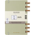 Moleskine - 2025 Agenda à spirales à grande couverture rigide - 5" x 8.25" - Kiwi-Reliure À Spirale En Mélange De Liège À La Fois Robuste Et Flexible