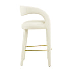Modway - Pinnacle Performance Velvet Tabouret de bar - Or ivoire - Ensemble de 2-Capacité de poids : 330 lb