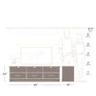 Prepac - Meuble TV Rustic Ridge, cabinet de rangement 66 po avec étagères, cabinet de rangement pour salon - Blanc vieilli-Matériau durable pour une utilisation à long terme: Le meuble télé pour téléviseur de 75 pouces est construit à partir de bois composites stratifiés non toxiques (conformes CARB 2) avec un support robuste en panneaux de fibres de densité moyenne pour une résistance accrue - le meuble blanc est facile à nettoyer et respectueux de l'environnement