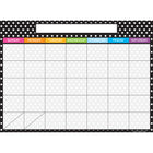 Ashley Productions - Calendrier Smart Poly PosterMat Pals Space Savers - 13" x 9-1/2" - Pois noirs et blancs - Paquet de 10-À utiliser avec des marqueurs effaçables à sec ou à base d'eau et des crayons lavables. Surface inscriptible et effaçable.