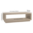 Hudson&Canal - Table basse rectangulaire Lonni de 119 cm de large, blanc aulne-Dimensions du produit : 20" L x 47,25" l x 15" H