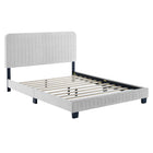 Modway - Celine Chenal Touffé Performance Velvet Lit plateforme Queen, Gris clair-Lit plateforme Queen
