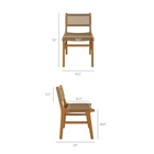 Modway - Rowe Terrasse extérieure Bois de teck Chaise à manger - Naturel-Siège et dossier en rotin synthétique