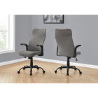 Monarch Specialties - 7325 Chaise De Bureau Multi-Position- Noir/Gris Fonce/-Dossier incurvé de conception ergonomique avec appui-tête intégré est large, haut et légèrement rembourré, et siège rembourré est profond et large pour un soutien confortable