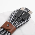 Native Union - Câble Belt USB-C vers USB-C 1,2m Cable - Zèbre-Amélioré pour la Terre grâce à une construction innovante et respectueuse de l'environnement: tressage en PET 100% recyclé, boîtier en TPU 100% recyclé et bracelet en cuir reconstitué à 75% recyclé