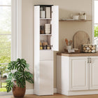 HOMCOM armoire de rangement de salle de bain mince 71 po avec tiroir - blanc-Couleur : Blanc 
