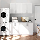 Prepac - Ensemble de 4 cabinets Elite 64 po avec portes à panneaux, cabinets de buanderie, cabinet de rangement - Blanc-Facile à assembler : Les armoires de rangement de cuisine comprennent des instructions détaillées étape par étape et toutes les pièces nécessaires