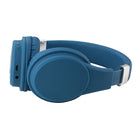 Basic Tech Écouteurs pliables sur l'oreille sans fil - Bleu-Microphone intégré