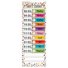 Teacher Created Resources - Tableau de poche pour programme quotidien Confetti à 14 pochettes, 13 po x 34 po-Mesure 14 po x 58 po