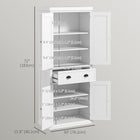 HOMCOM - Armoire de cuisine autoportante 72 po avec tiroir - blanc-Les portes avant sont équipées d'une fermeture magnétique 