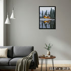 Winter Cottage - Toile encadree - 22" x 31"-Prêt à accrocher - livré entièrement assemblé