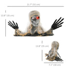 HOMCOM - Momie animée Halloween - Décoration effrayante demi-corps - Marron et Gris-Fabriquée à partir de matériaux robustes et durables pour de nombreux Halloweens 