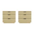 Manhattan Comfort - Lot de 2 tables de chevet modernes Payton 26" - Chêne naturel et noir-Table de nuit moderne pour chambre et salon lot de 2