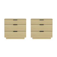 Manhattan Comfort - Lot de 2 tables de chevet modernes Payton 26" - Chêne naturel et noir-Table de nuit moderne pour chambre et salon lot de 2