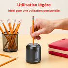 Staples - Taille-crayon électrique à double alimentation pour usage léger et personnel – Noir-Lame en acier durable conçue pour offrir jusqu’à 3 000 affûtages