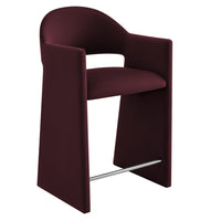 Modway - Talia 37 pouces Cuir végane Tabouret de comptoir - Mûrier-Velours de performance résistant aux taches