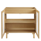 Modway - Calla 36" perforé Métal Armoire de toilette de salle de bain (lavabo non inclus) - Chêne-Construction en panneaux de particules