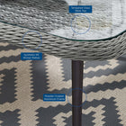 Modway - Endeavor Terrasse extérieure Rotin en osier Table basse carrée - Gris-Plateau de table en verre trempé