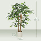 HOMCOM - Arbre banian artificiel 4 pi pour décoration intérieure - vert - lot de 2-Convient aux salons, chambres, bureaux à domicile et entrées 