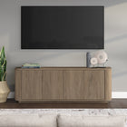 Hudson&Canal - Meuble TV Canton pour téléviseurs jusqu'à 75 pouces - Chêne gris vieilli-Fabriqué à partir de matériaux robustes en MDF et PVC dans une finition en chêne gris vieilli fabriquée à la main