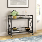 Hudson&Canal - Chariot-bar Holly 38" de largeur - Bronze noirci-Caractéristiques assemblage facile