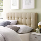 Modway - Lily Tissu rembourré Tête de lit Queen, Beige-Touffage profond avec des bordures stylées