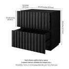 Hudson&Canal - Table de chevet rectangulaire cannelée Jaylen - 24 po l - Grain noir-Nettoyer avec un chiffon doux et sec, sans produits chimiques agressifs ni produits de nettoyage abrasifs