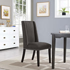 Modway - Baron Tissu Chaise à manger - Brown-Pieds en caoutchouc massif
