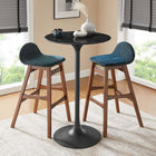 Modway - Lippa Rond de 28 po Faux marbre Bar Table, Noir-Socle métallique résistant aux éclats
