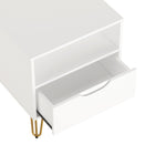 Manhattan Comfort - Table de chevet Avira 20" style mid-century moderne à 1 tiroir - Blanc-Construction durable conçue pour une utilisation longue durée